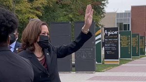 Picture of Kamala at Mason on voting day