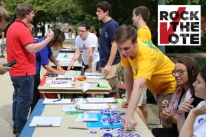 Both organizations worked together to host a Rock the Vote event in October.