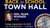 *UPDATE: Click here to watch video from this event. _________________ Mason students, faculty, and staff are invited to join Senator Mark R. Warner (D-VA) for a Back to School Town […]