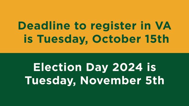 Monday may be a holiday, but don’t forget that the Virginia voter registration deadline is Tuesday, October 15, 2024! Don’t forget to register or verify: elections.virginia.gov/registration/how-to-register VA Citizen Registration Portal: […]