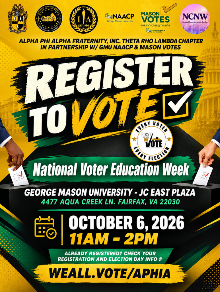 Voter Registration Drive event flyer, October 6rh from 10am-2:30pm at the JC East Plaza